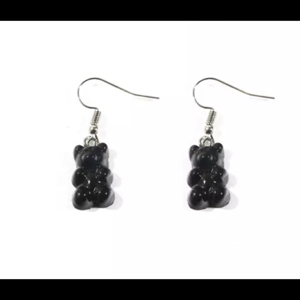 BLACK  Gummy Bear Dangle Earrings for Women Girl